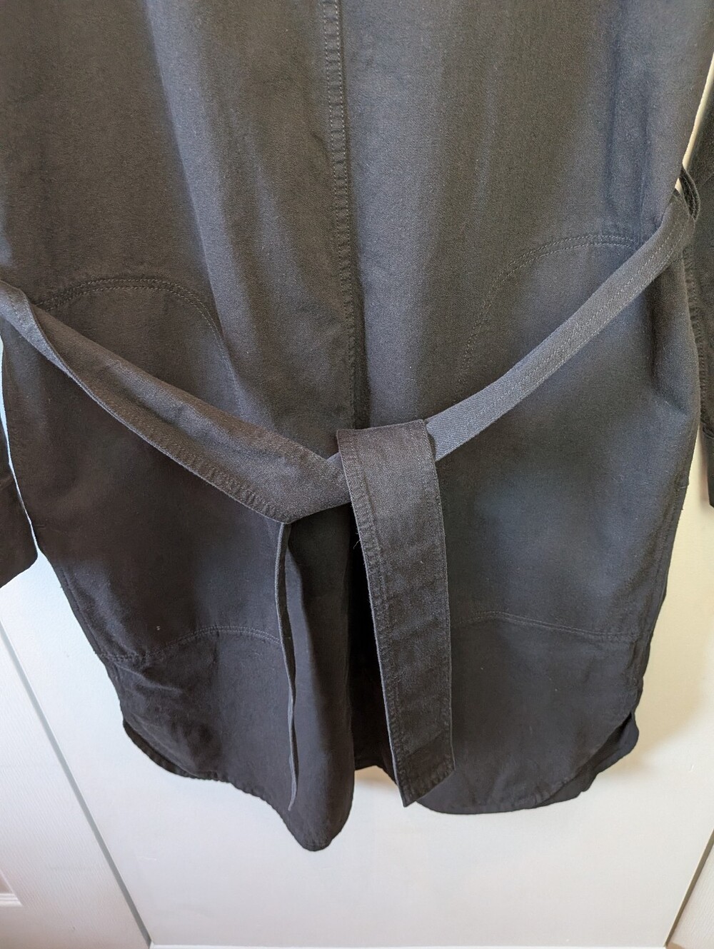 UNIQLO Women Mini Dress Black Color 100% Cotton Size XS (Run Bigger) Waist Strap - Picture 5 of 11